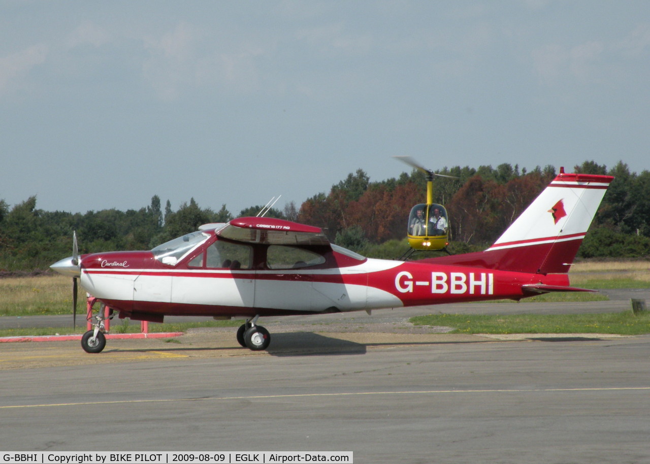 G-BBHI, 1972 Cessna 177RG Cardinal C/N 177RG0225, SMART CARDINAL AT THE PUMPS