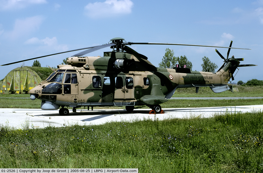 01-2526, Eurocopter AS-532UL Cougar C/N 2526, The AS-532AL is the hardly seen combat SAR helicopter of the Turkish air force. This one participated in the 2005 Co-operative Key exercise.