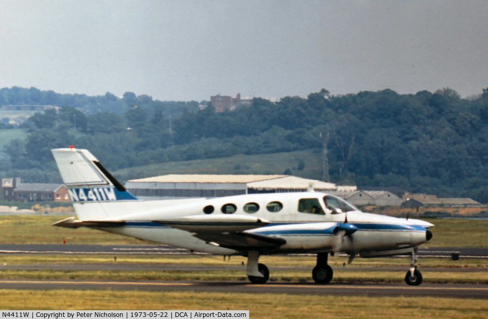 N4411W, 1965 Cessna 411 C/N 411-0005, Cessna 411 at Washington National in May 1973.