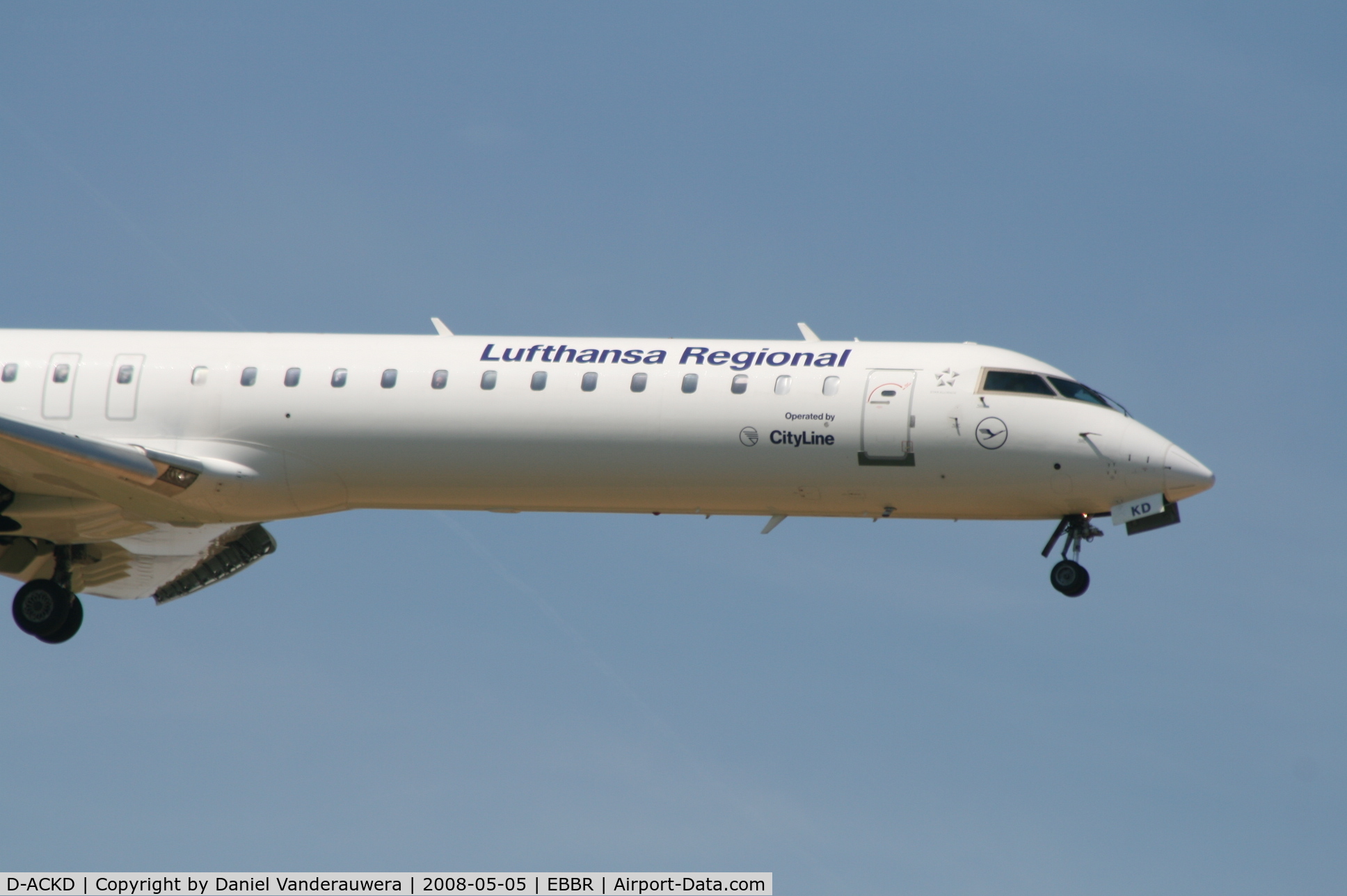 D-ACKD, 2006 Bombardier CRJ-900LR (CL-600-2D24) C/N 15080, flight LH4604 is descending to rwy 02