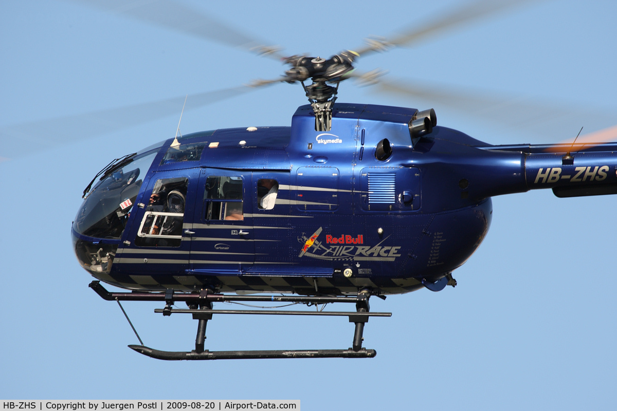 HB-ZHS, 1982 Eurocopter Bo-105CBS-4 C/N S-606, Red Bull Air Race Budapest 2009 - Eurocopter BO105CBS-4