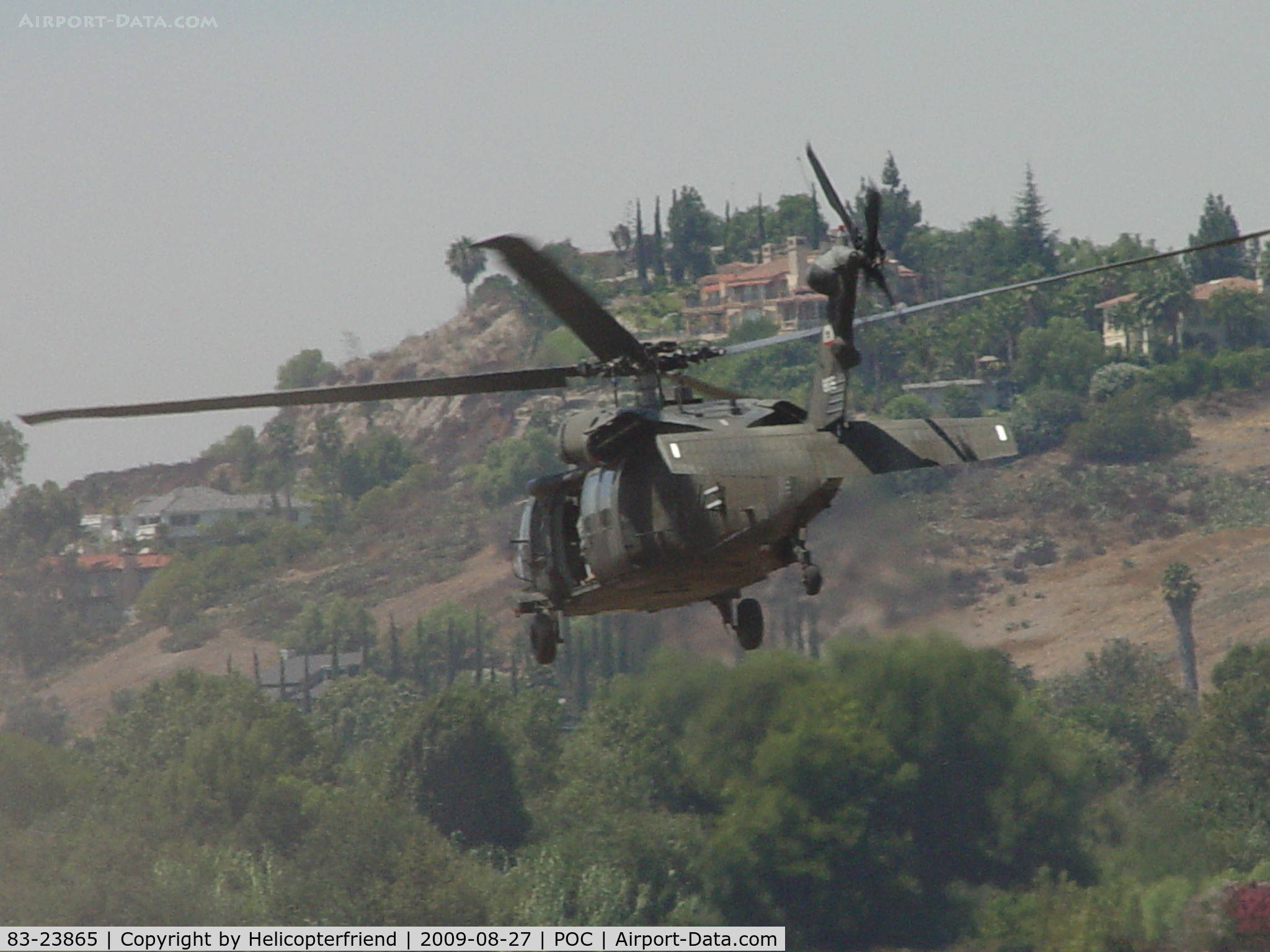 83-23865, 1983 Sikorsky UH-60A Black Hawk C/N 70690, Lift off and headed westbound