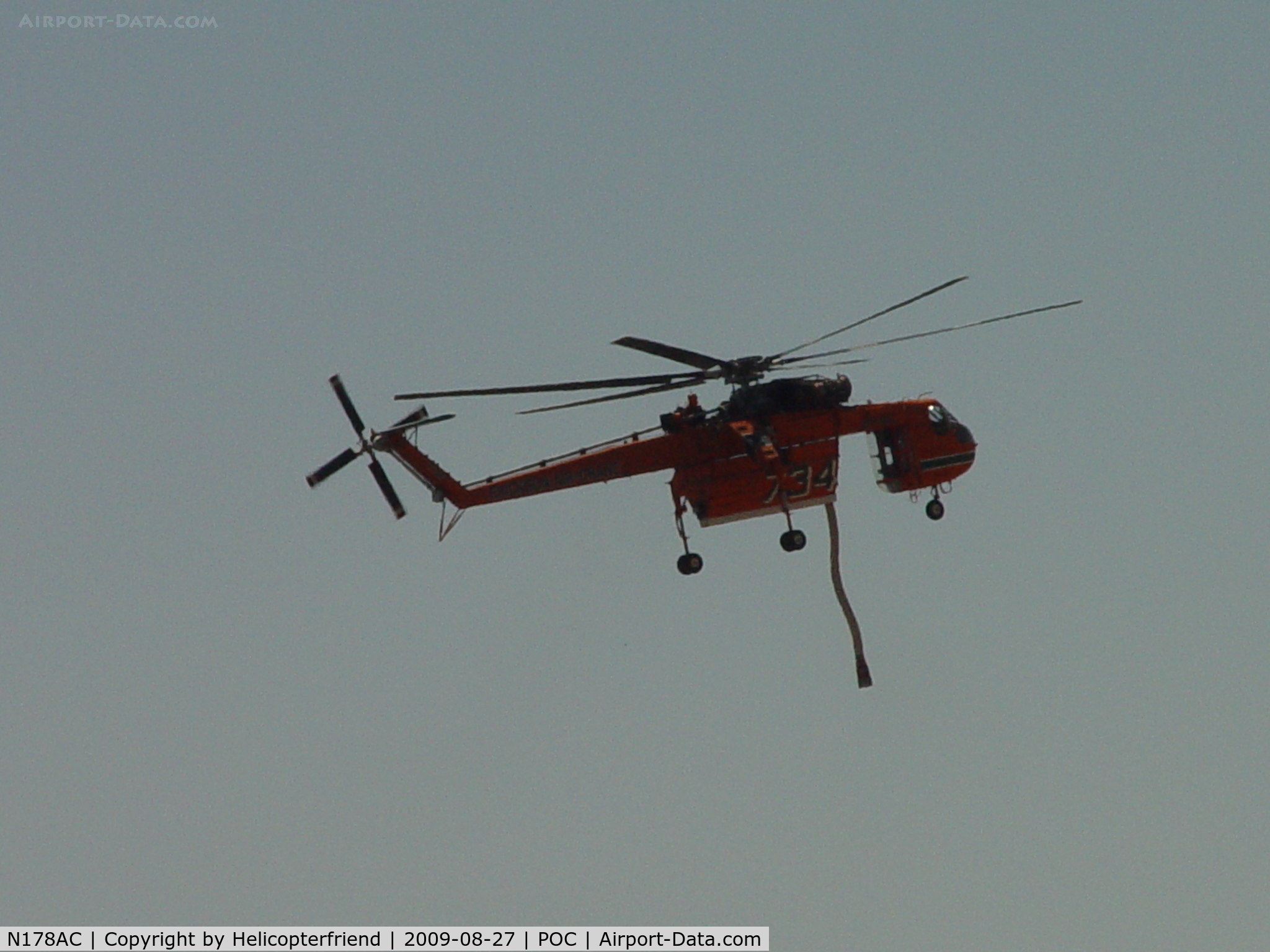 N178AC, 1970 Sikorsky S-64F Skycrane C/N 64097, Returning to Brackett for fuel and rest