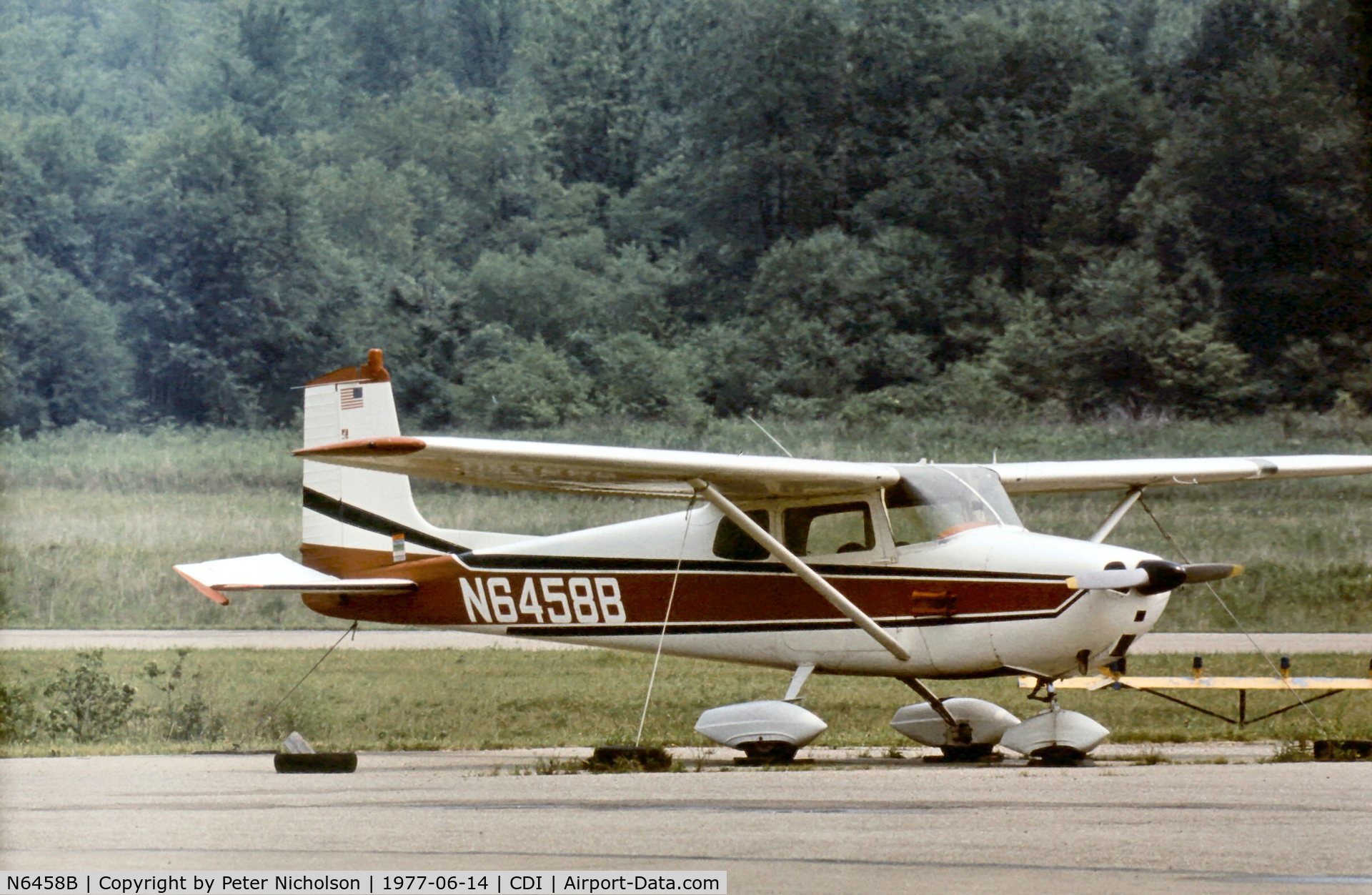 N6458B, 1956 Cessna 172 C/N 29658, This Skyhawk was seen at Cambridge in the Summer of 1977.