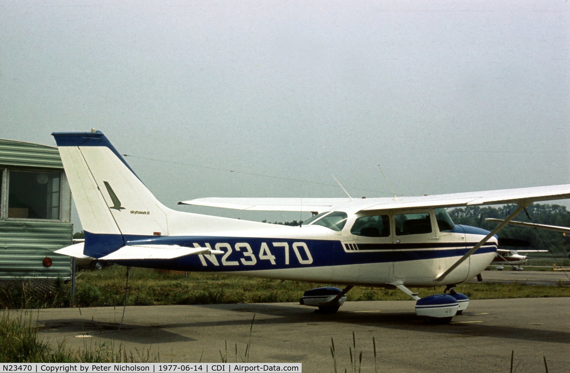 N23470, 1974 Cessna 172M C/N 17264090, This Skyhawk II was seen at Cambridge in the Summer of 1977.