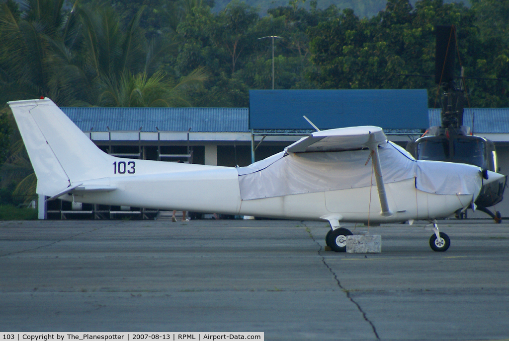 103, Cessna 172L C/N Not found 103, Cessna all White Scheme must belong to Air Force because wearing a Military Reg 103