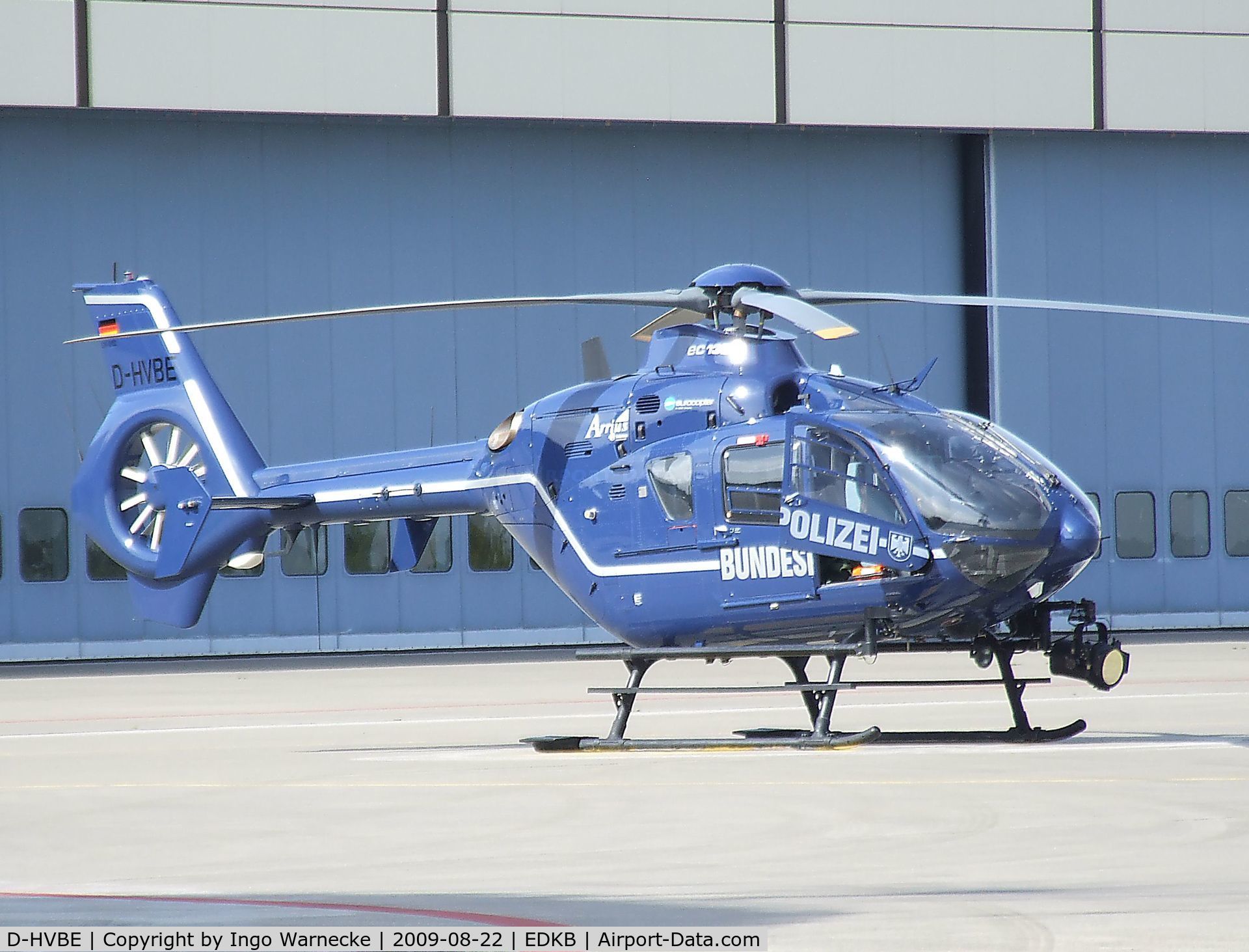 D-HVBE, 2000 Eurocopter EC-135T-2 C/N 0152, Eurocopter EC135T2 of the Bundespolizei (german federal police) at the Bonn-Hangelar centennial jubilee airshow