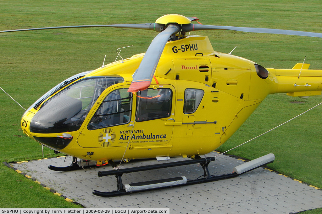 G-SPHU, 2002 Eurocopter EC-135T-2 C/N 0245, Eurocopter now wears North West Ambulance titlesat Barton