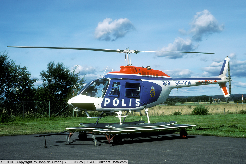 SE-HIM, 1978 Bell 206B-3 JetRanger III C/N 2544, Polis 949 was on the static of the 2000 Säve airshow.