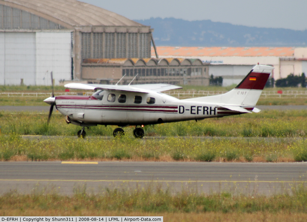 D-EFRH, 1980 Cessna P210N (Turbine mod) Pressurised Centurion C/N P21000621, Ready for take off rwy 32R