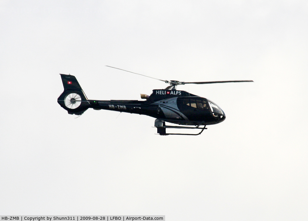 HB-ZMB, 2009 Eurocopter EC-130B-4 (AS-350B-4) C/N 4643, Passing above the airport...