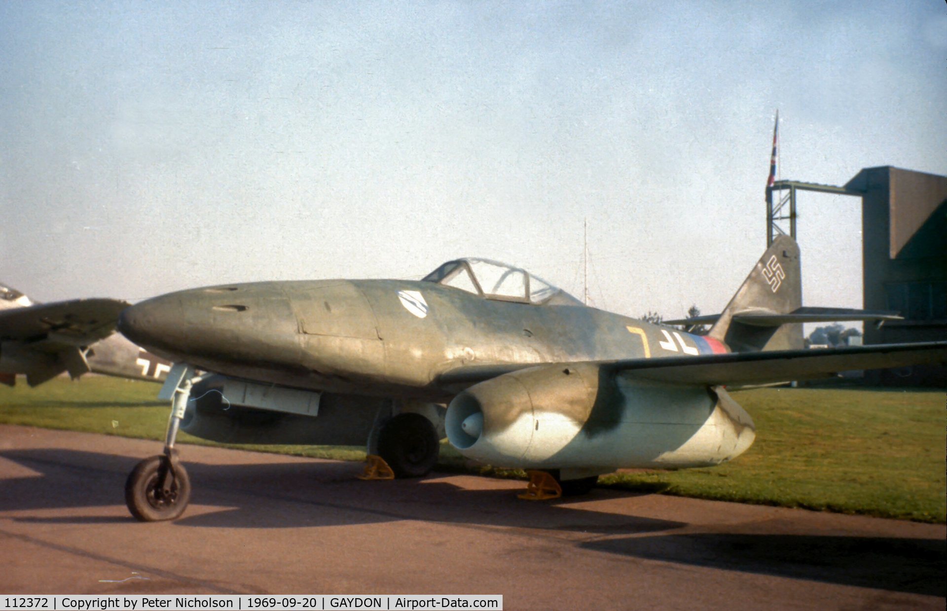 112372, Messerschmitt Me-262A-2a Schwalbe C/N 112372, Me-262 on display at the 1969 Battle of Britain Airshow at RAF Gaydon.