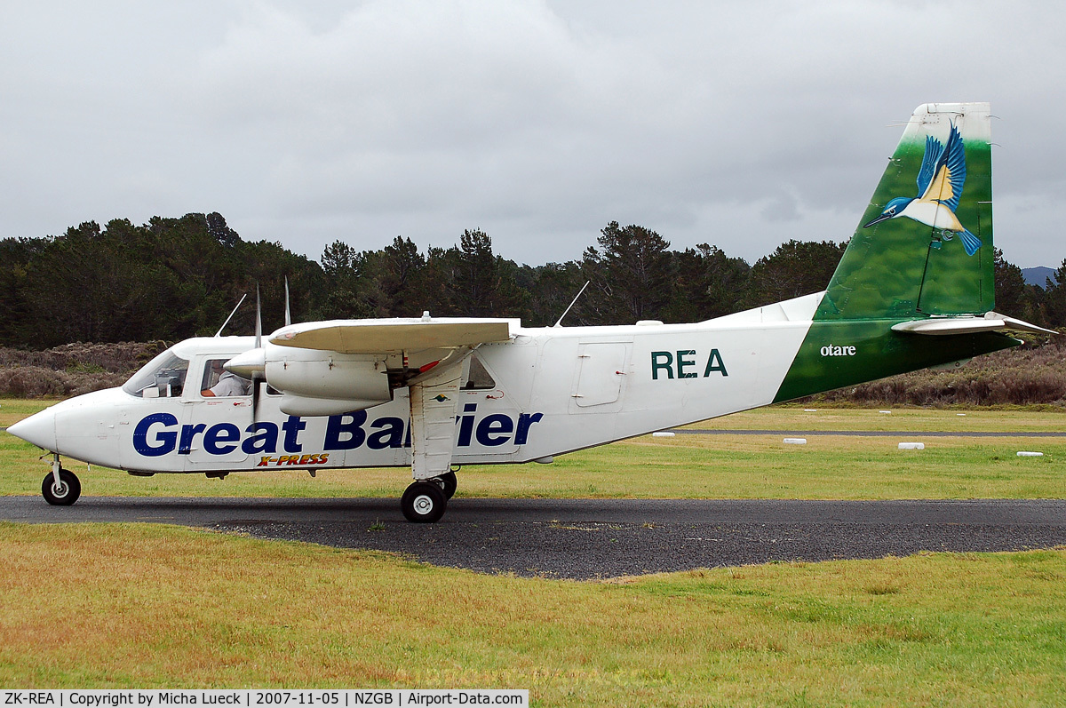 ZK-REA, Britten-Norman BN-2A-26 Islander C/N 43, At Great Barrier Island