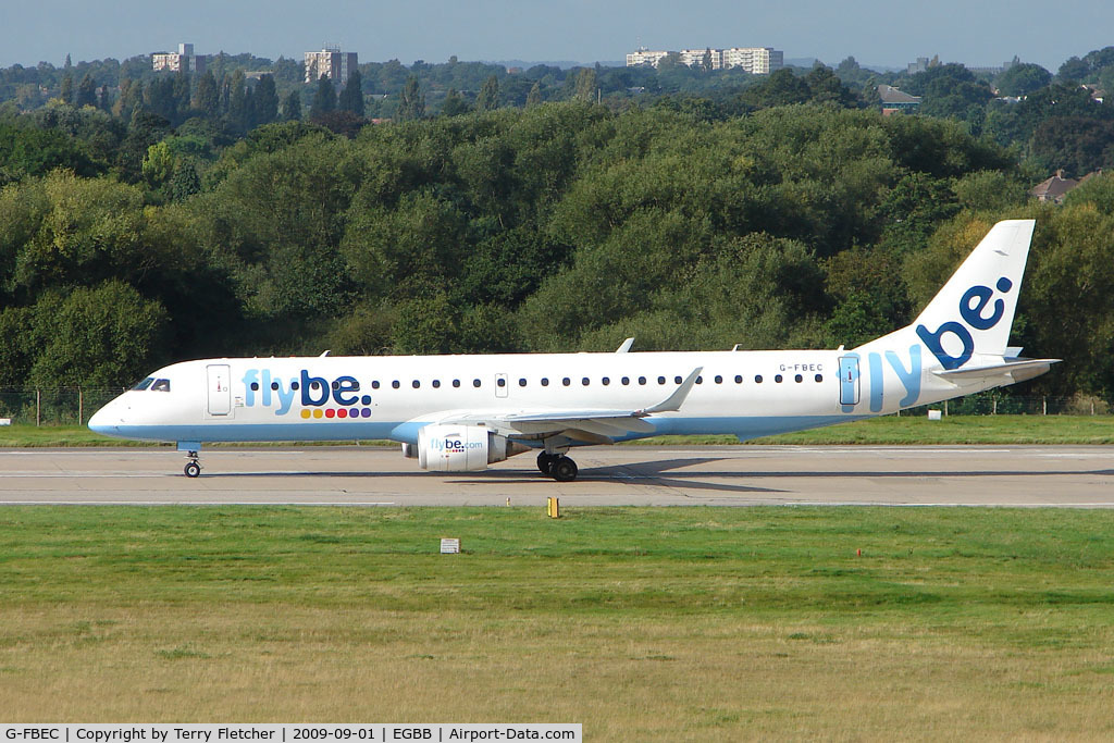 G-FBEC, 2006 Embraer 195LR (ERJ-190-200LR) C/N 19000069, Flybe Emb 190 at Birmingham UK