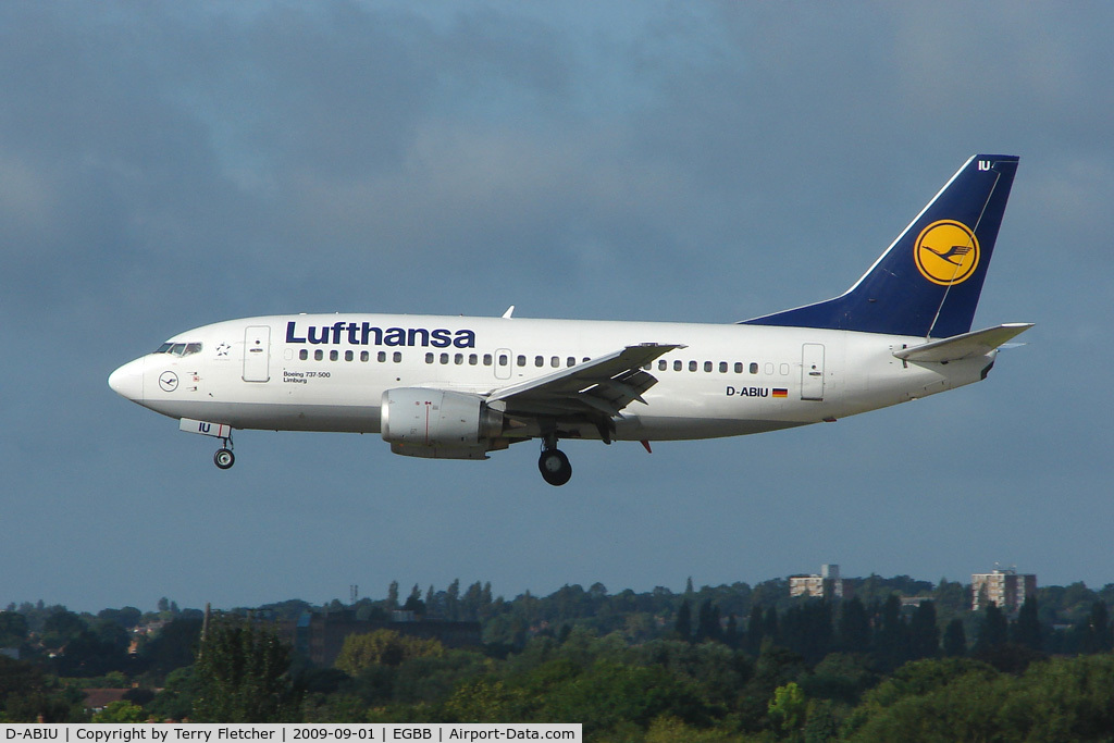 D-ABIU, 1991 Boeing 737-530 C/N 24944, Lufthansa B737 arriving at Birmingham UK