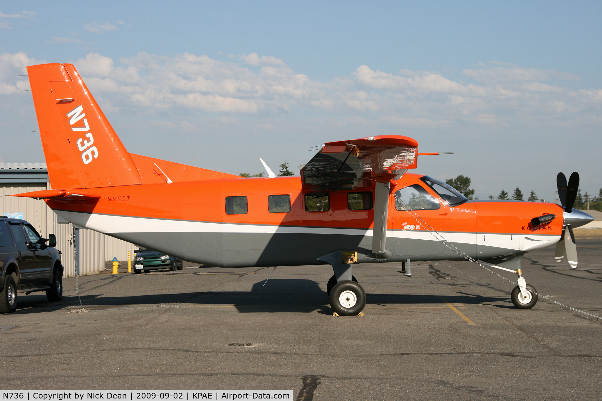 N736, 2009 Quest Kodiak 100 C/N 100-0019, KPAE One of the nicest lookoing Q100's to come out of paint so far.
