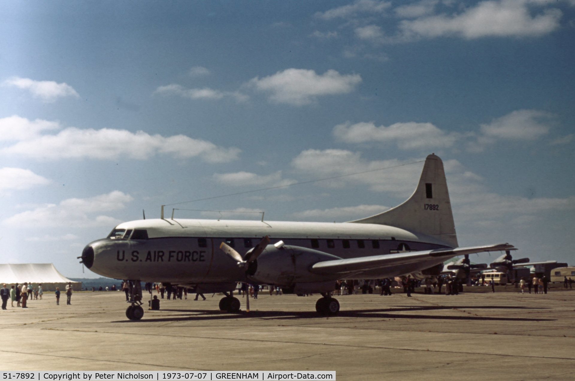 51-7892, 1951 Convair VT-29B C/N 240-304, Another view of the Convair VT-29B in the static park of the 1973 Intnl Air Tattoo at RAF Greenham Common.