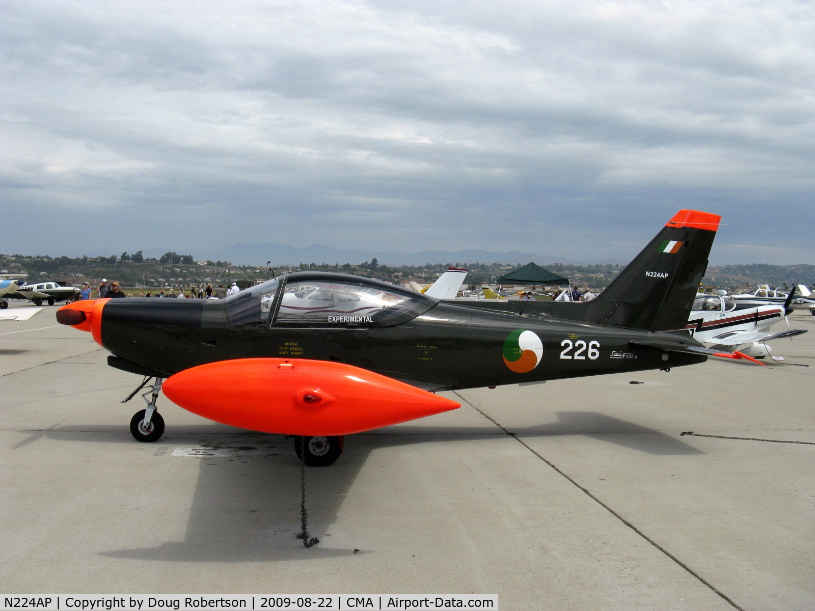 N224AP, 1977 SIAI-Marchetti SF-260W Warrior C/N 293/24-05, 1977 SIAI-Marchetti SF.260W, Lycoming IO-540-D4A5 260 Hp, Tip tanks, side-by-side normally flown from right seat, Experimental class