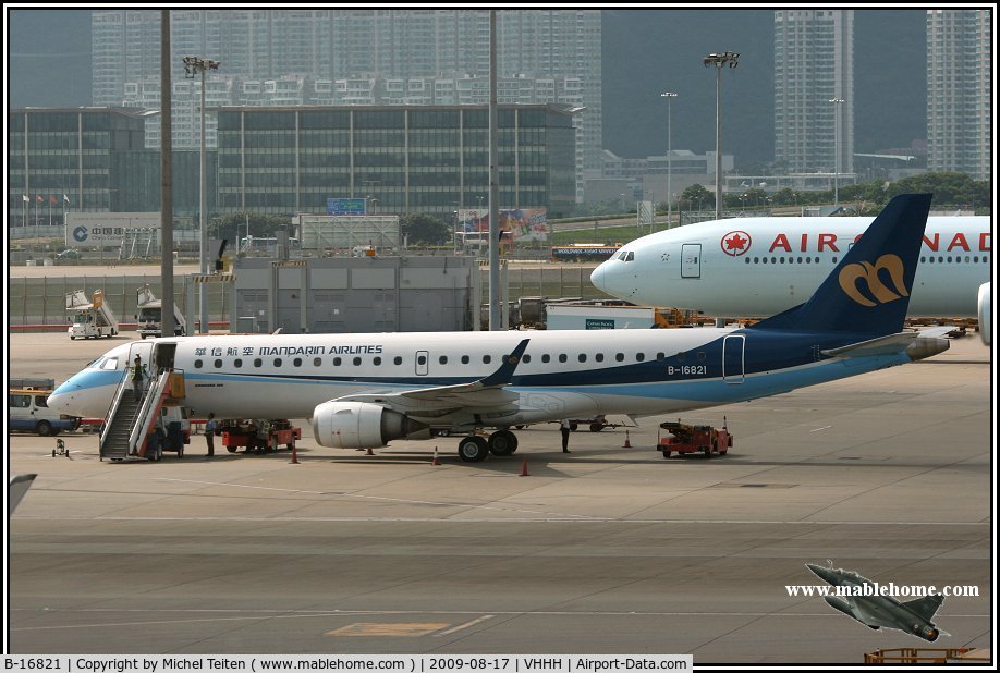 B-16821, 2007 Embraer 190AR (ERJ-190-100IGW) C/N 19000087, Mandarin Airlines