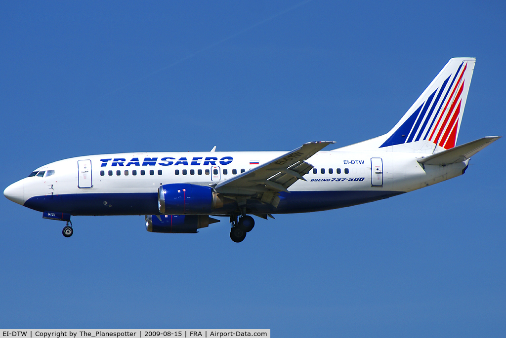EI-DTW, 1999 Boeing 737-5Y0 C/N 25188, A New Aircraft for airport data from Russian Carrier Transaero.