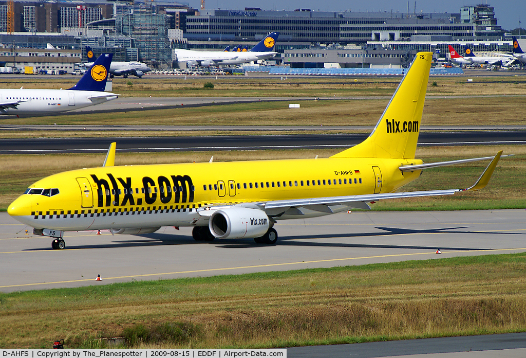 D-AHFS, 2000 Boeing 737-8K5 C/N 28623, Yellow Cab on the way to Rwy 18W
