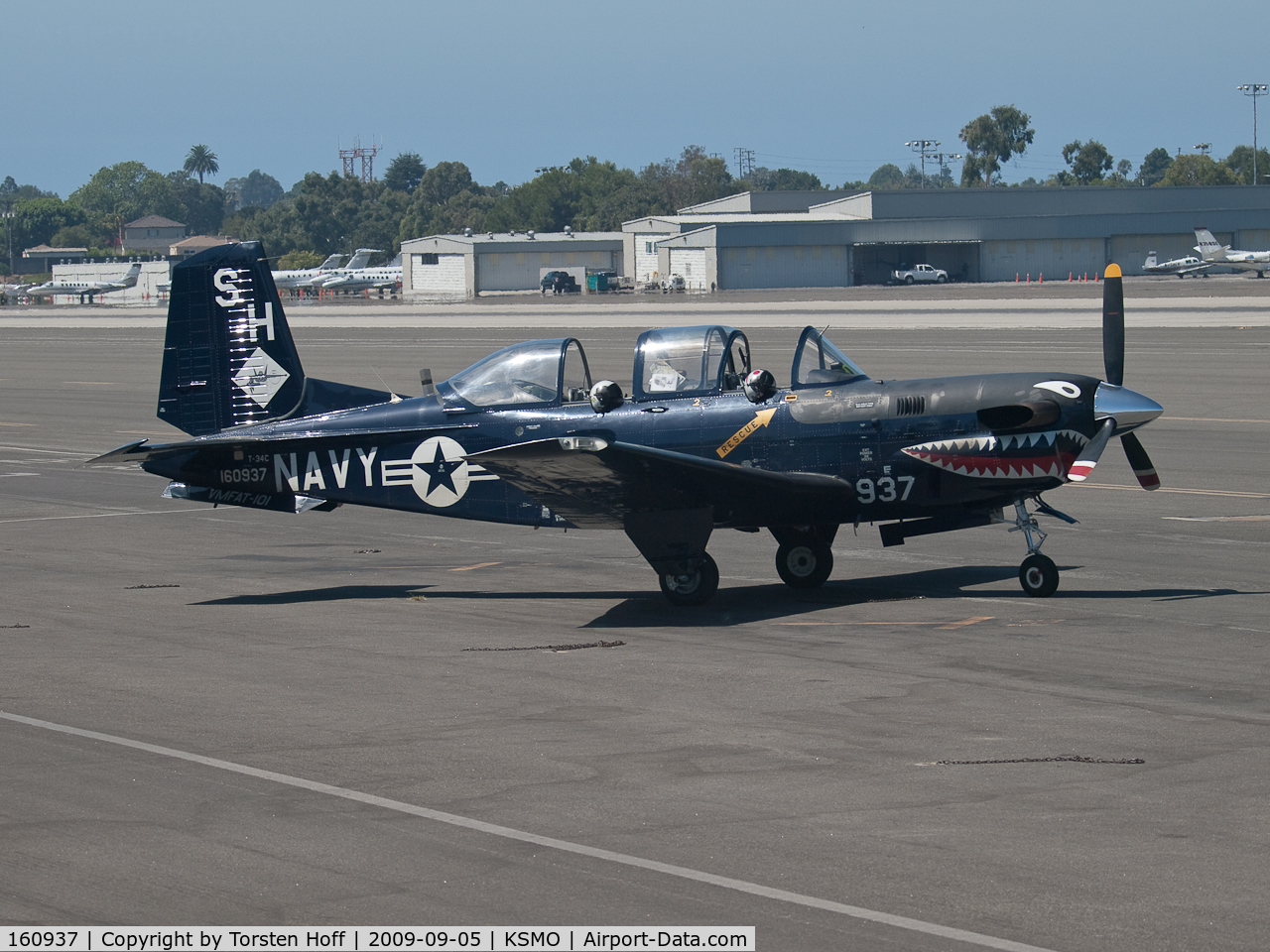 160937, Beech T-34C Turbo Mentor C/N GL-123, 160937 parked at KSMO