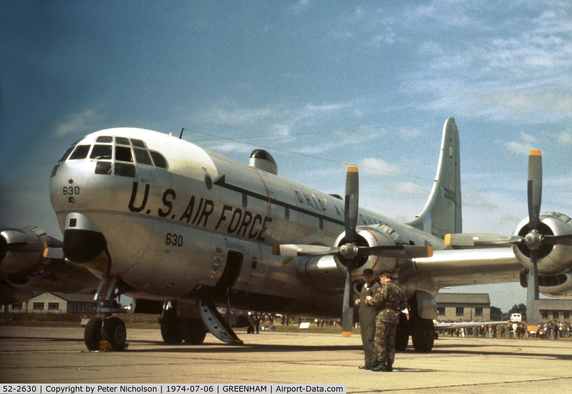 52-2630, 1952 Boeing KC-97L Stratofreighter C/N 16661, Another view of the 145th Air Refuelling Squadron/160th Air Refuelling Wing's KC-97L at the 1974 Intnl Air Tattoo at RAF Greenham Common.