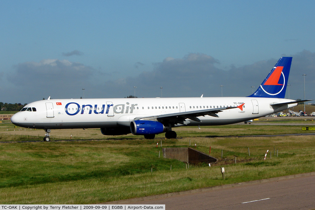 TC-OAK, 1999 Airbus A321-231 C/N 954, Onur Air A321 at Birmingham