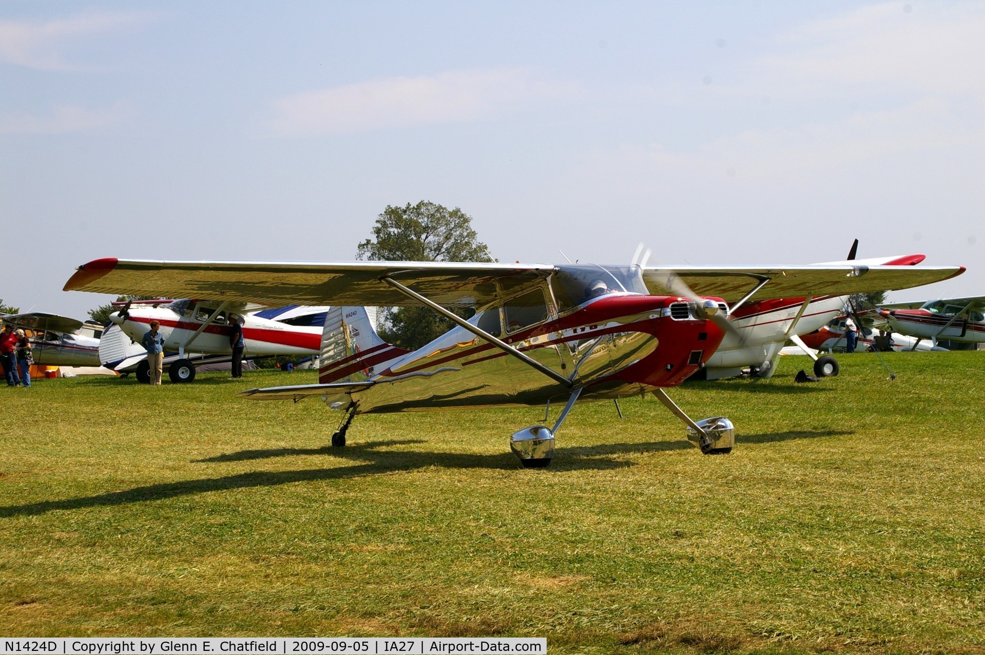 N1424D, 1951 Cessna 170A C/N 20136, At the Antique Airplane Association Fly In