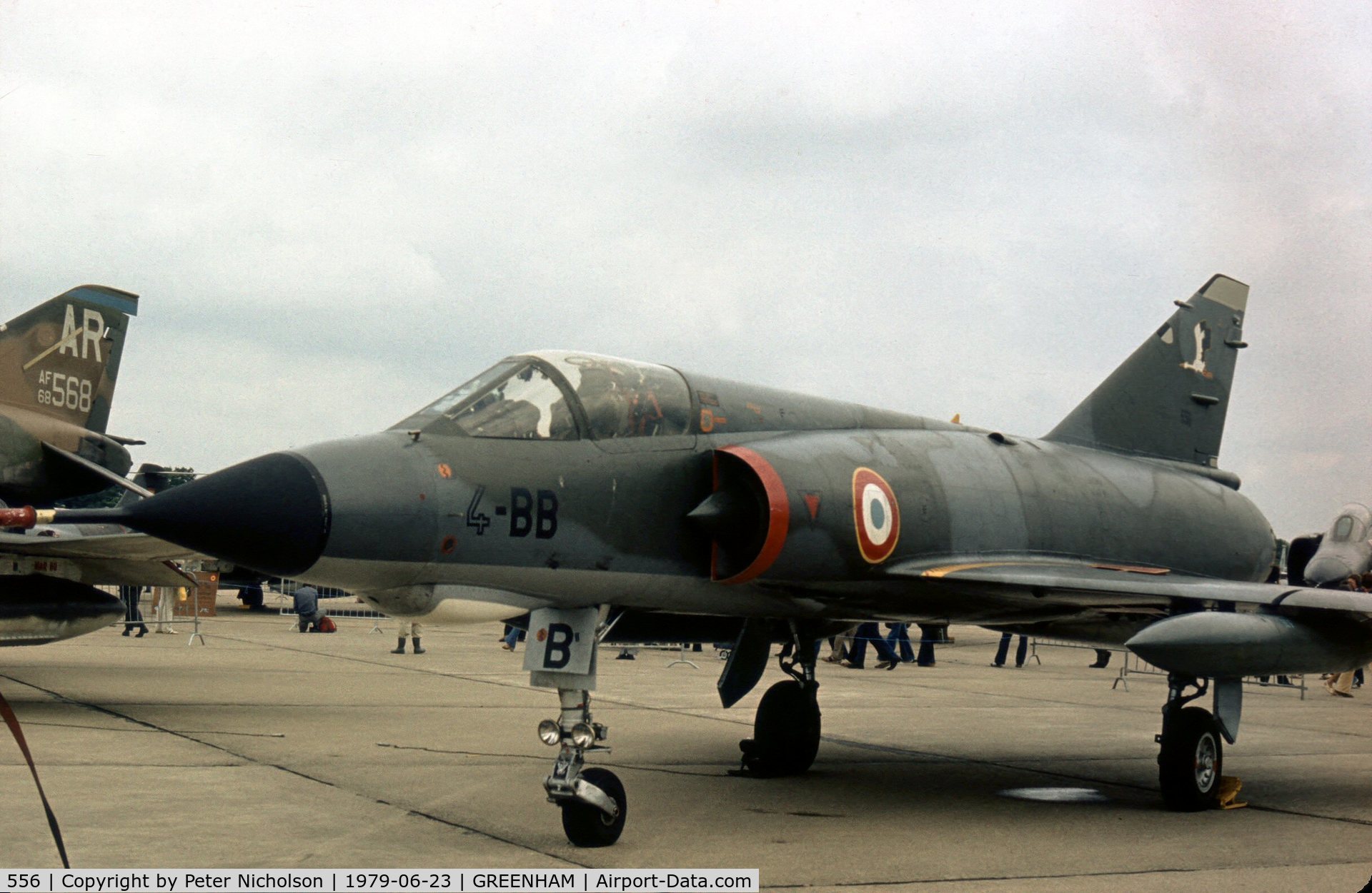 556, Dassault Mirage IIIE C/N 556, French Air Force Mirage IIIE of EC 2/4 at the 1979 Intnl Air Tattoo at RAF Greenham Common.