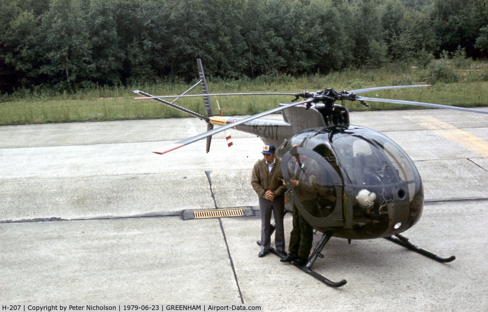H-207, Hughes 500M C/N 41-0207M, Hughes 500M of the Royal Danish Army at the 1979 Intnl Air Tattoo at RAF Greenham Common.