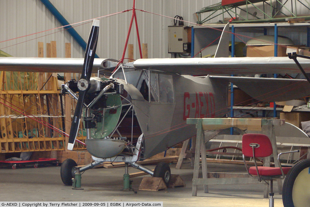G-AEXD, 1937 Aeronca 100 C/N AB124, Aeronca 100 hangared at Sywell