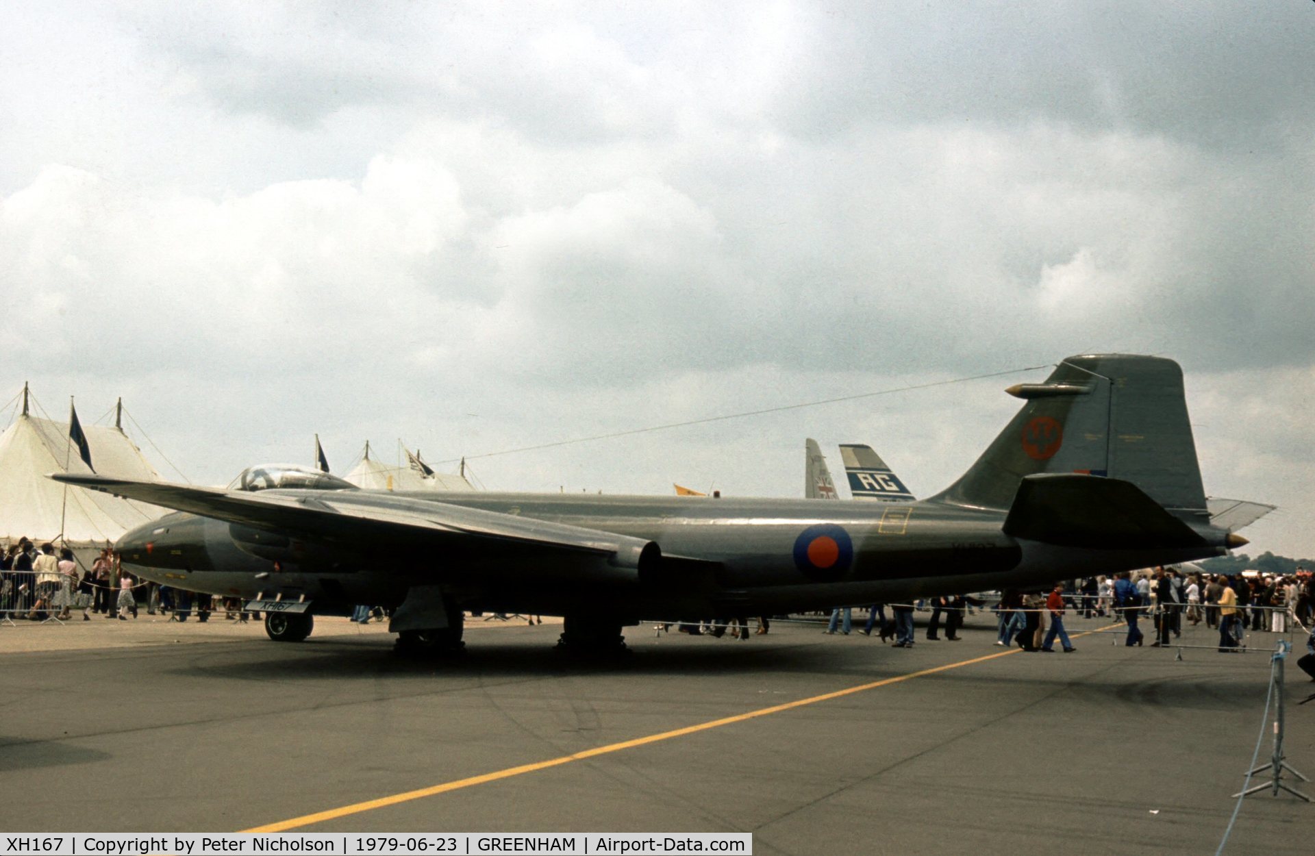 XH167, 1960 English Electric Canberra PR.9 C/N SH1731, Canberra PR.9 of 39 Squadron at the 1979 Intnl Air Tattoo at RAF Greenham Common.