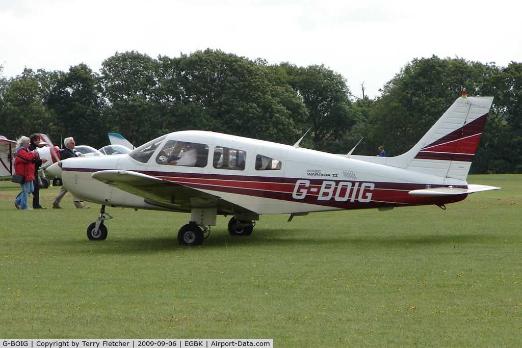 G-BOIG, 1985 Piper PA-28-161 Cherokee Warrior II C/N 28-8516027, Visitor to the 2009 Sywell Revival Rally
