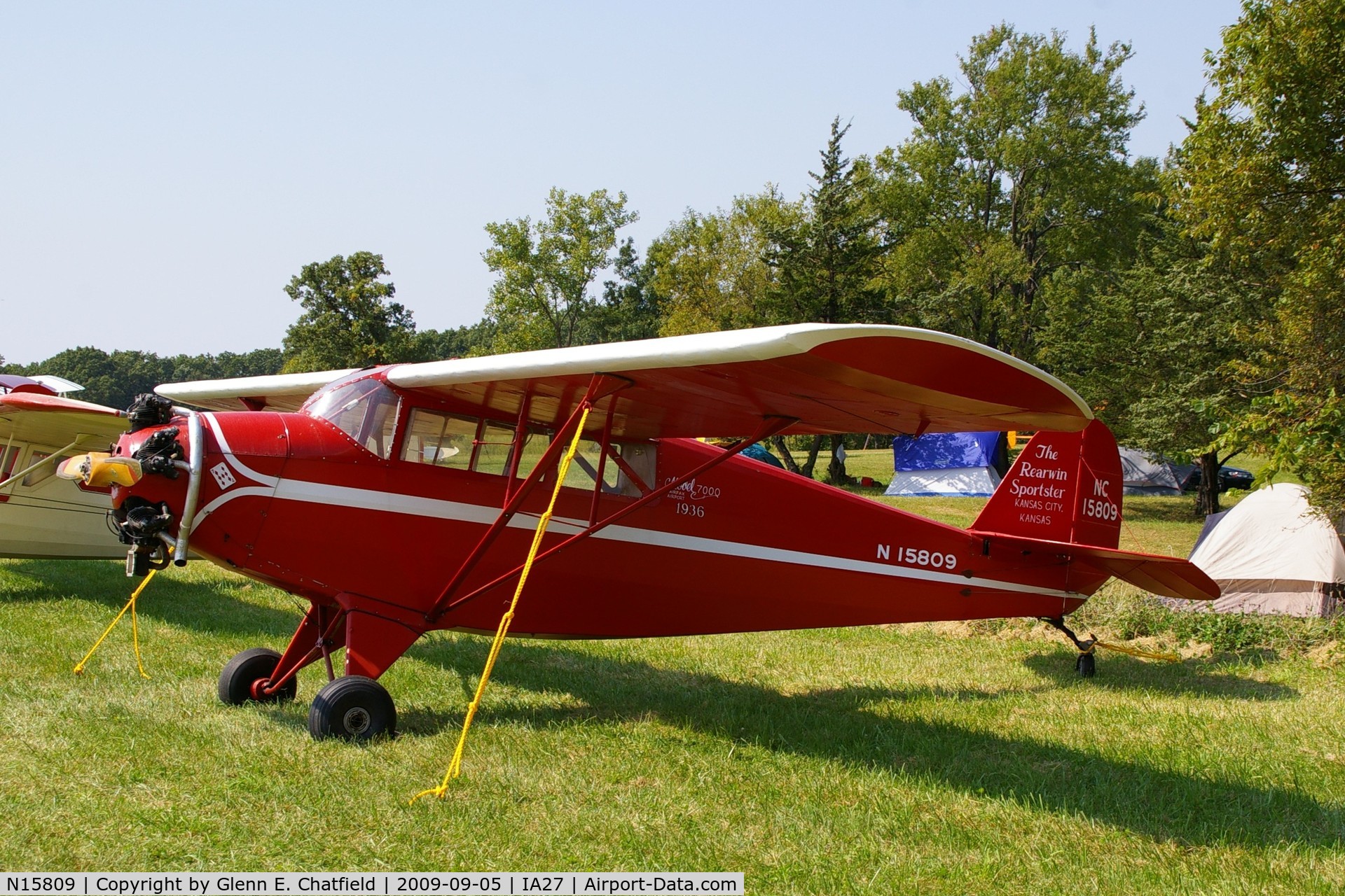 N15809, 1936 Rearwin 7000 C/N 445, At the Antique Airplane Association Fly In.