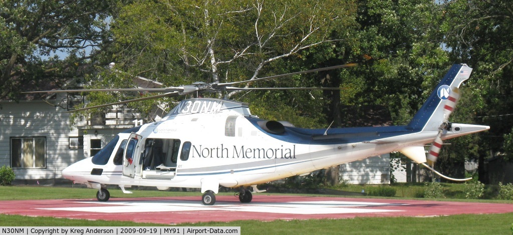 N30NM, Agusta A-109E Power C/N 11065, Just arrived at the Douglas County Hospital - Alexandria, MN.