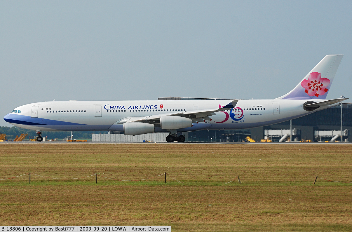 B-18806, 2001 Airbus A340-313 C/N 433, China Airlines with small livery 