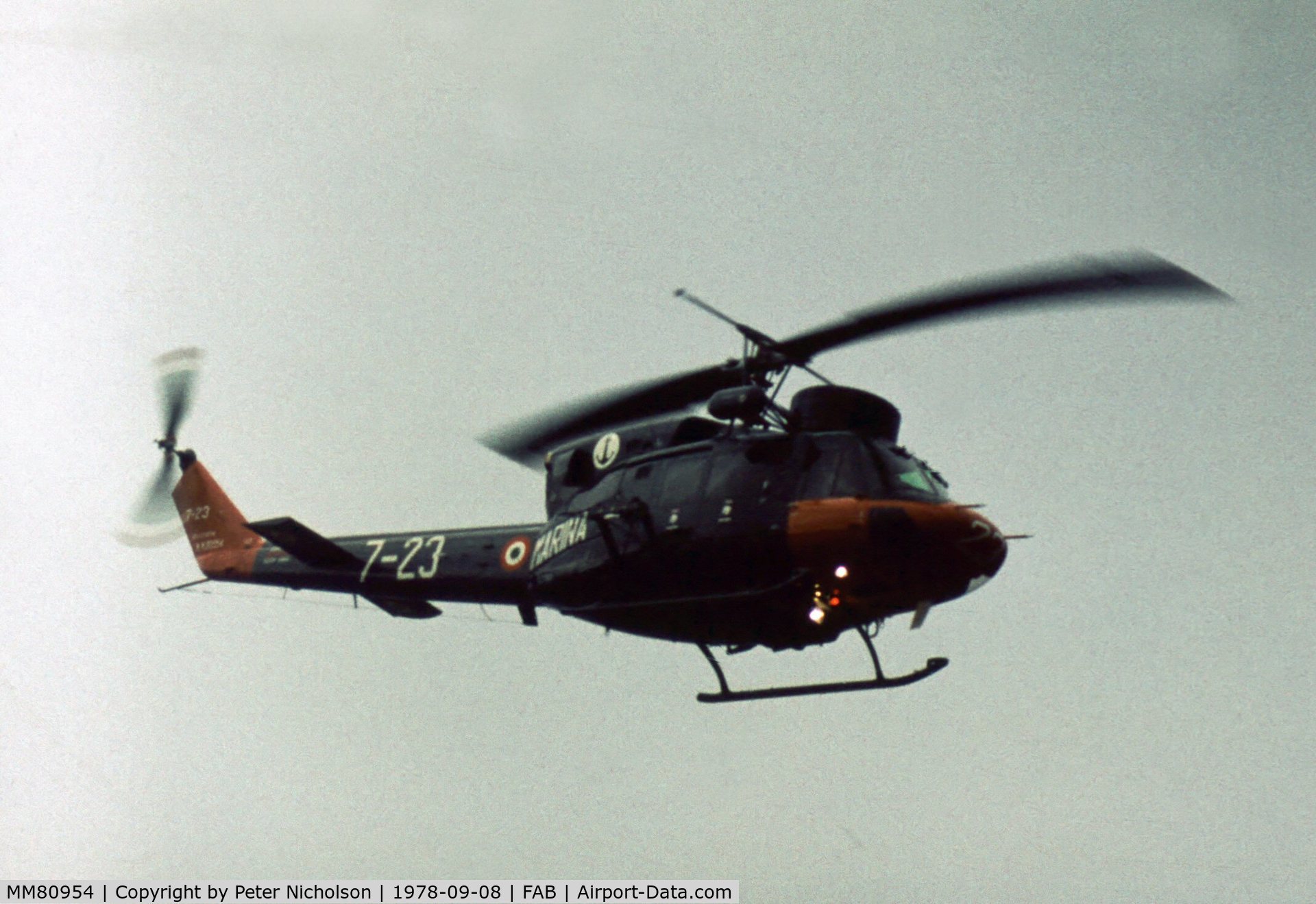 MM80954, Agusta AB-212 ASW C/N 5130, AB-212 of the Italian Navy was demonstrated at the 1978 Farnborough Airshow.