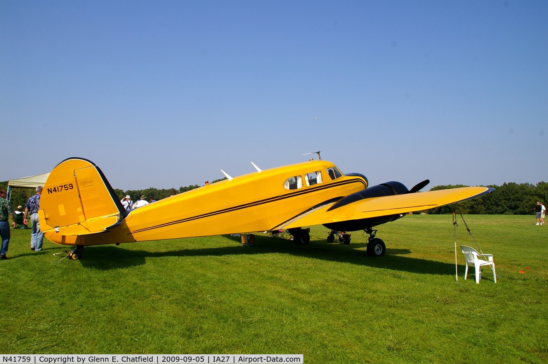 N41759, 1944 Cessna UC-78 (T-50) Bobcat C/N 5807, At the Antique Airplane Association Fly In.  UC-78 43-31869