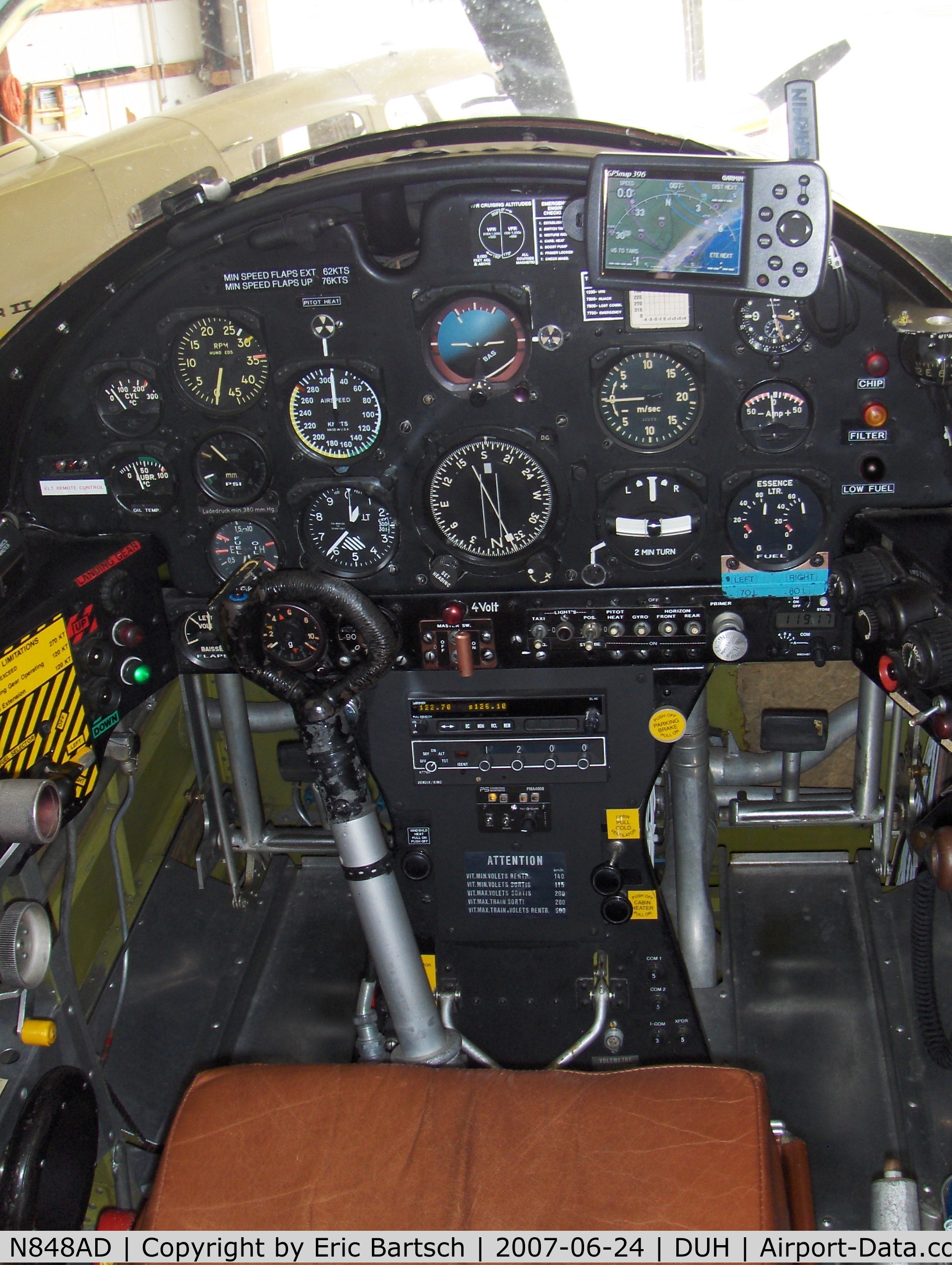 N848AD, 1959 Pilatus P3-05 C/N 486-35, Front Cockpit of N848AD (P3-05 SN 486-35)