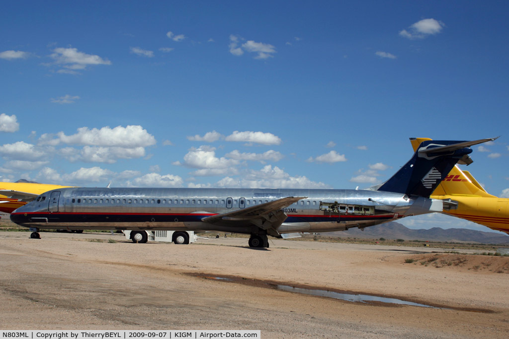 N803ML, 1989 McDonnell Douglas DC-9-87 C/N 49726, Stored at Kingman Airport (AR)