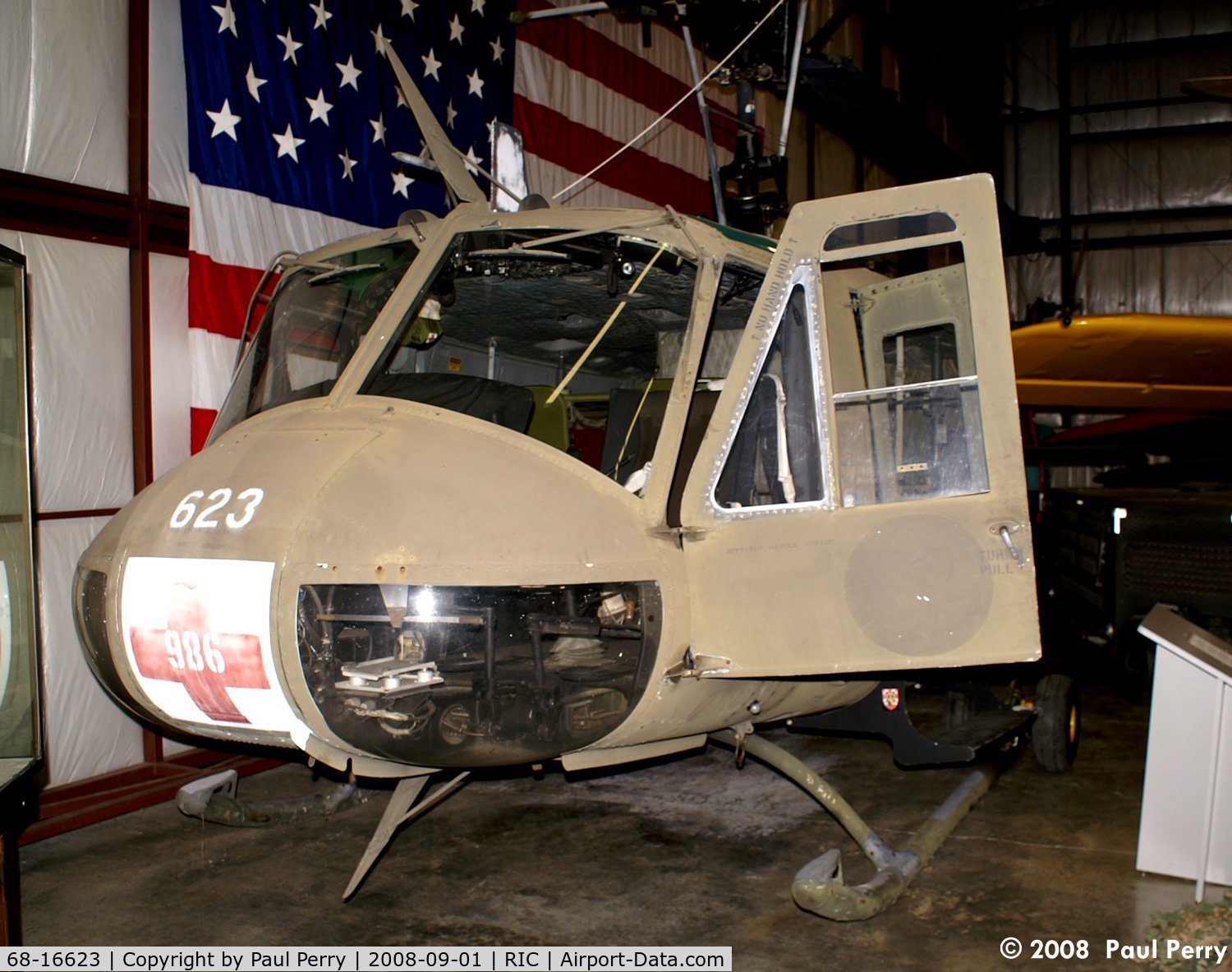 68-16623, 1968 Bell UH-1V Iroquois C/N 11282, Nose of the Medevac Huey on display