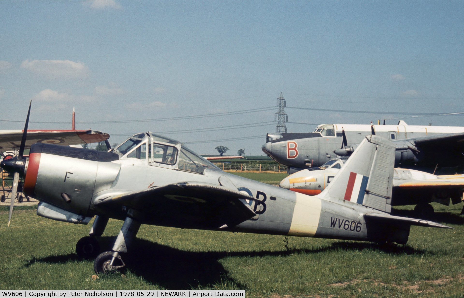 WV606, 1954 Percival P-56 Provost T.1 C/N PAC/56/133, Provost T.1 of 1 Flying Training School as displayed at the Newark Air Museum in May 1978.