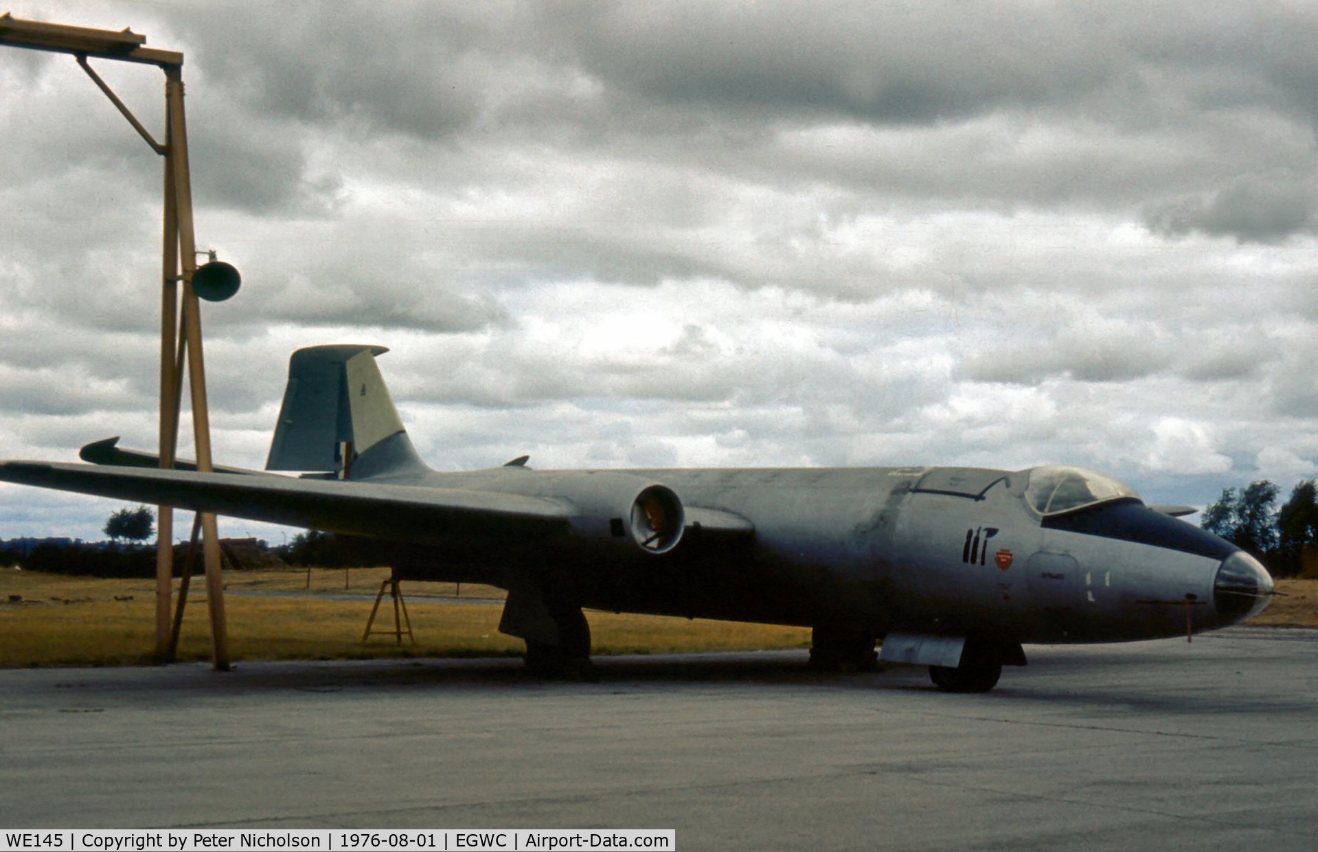 WE145, 1953 English Electric Canberra PR.3 C/N EEP71147, Canberra PR.3 on display at Cosford in the Summer of 1976.