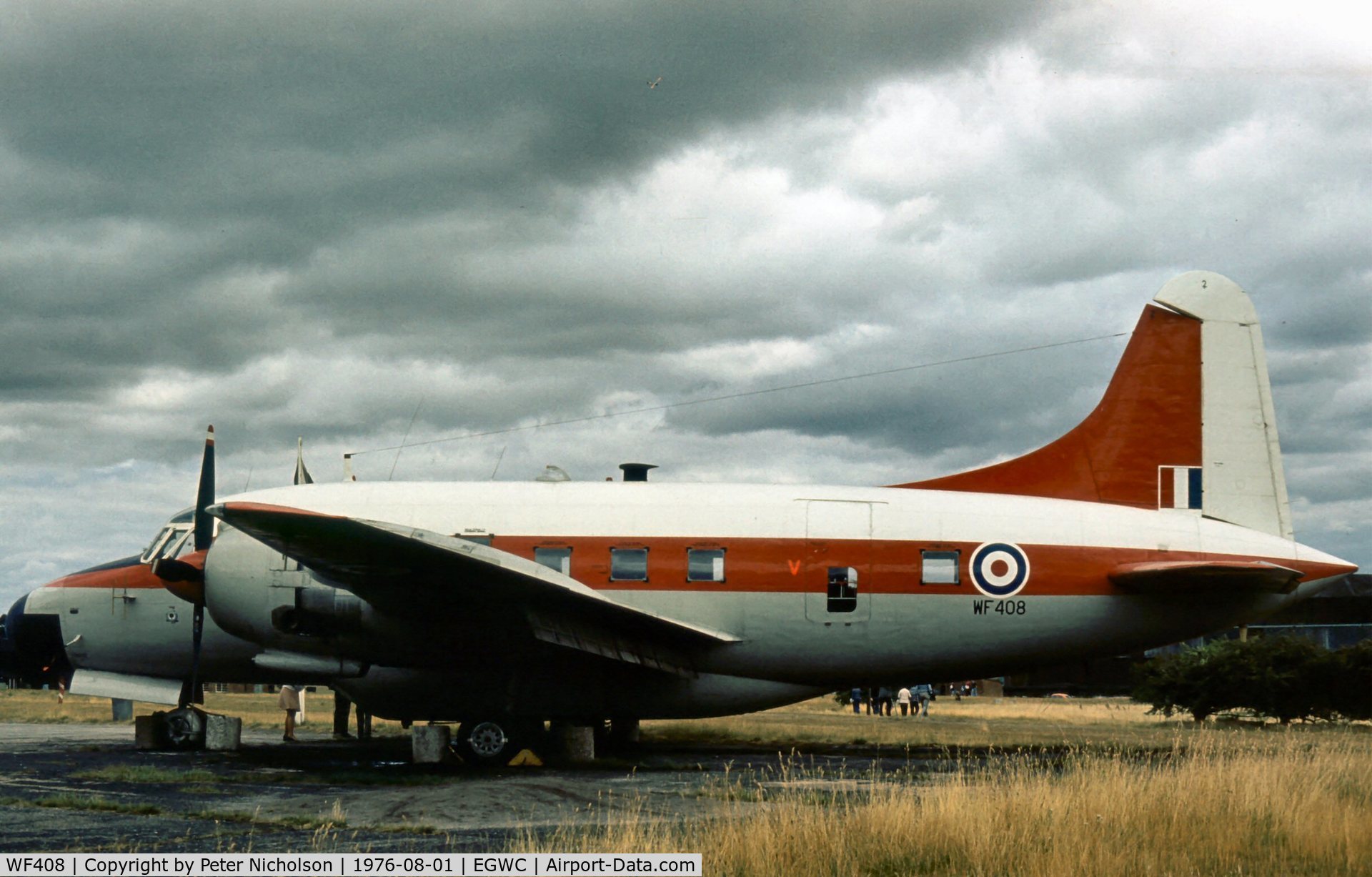 WF408, 1952 Vickers Varsity T.1 C/N 554, Another view of the Varsity on display at Cosford in the Summer of 1976.