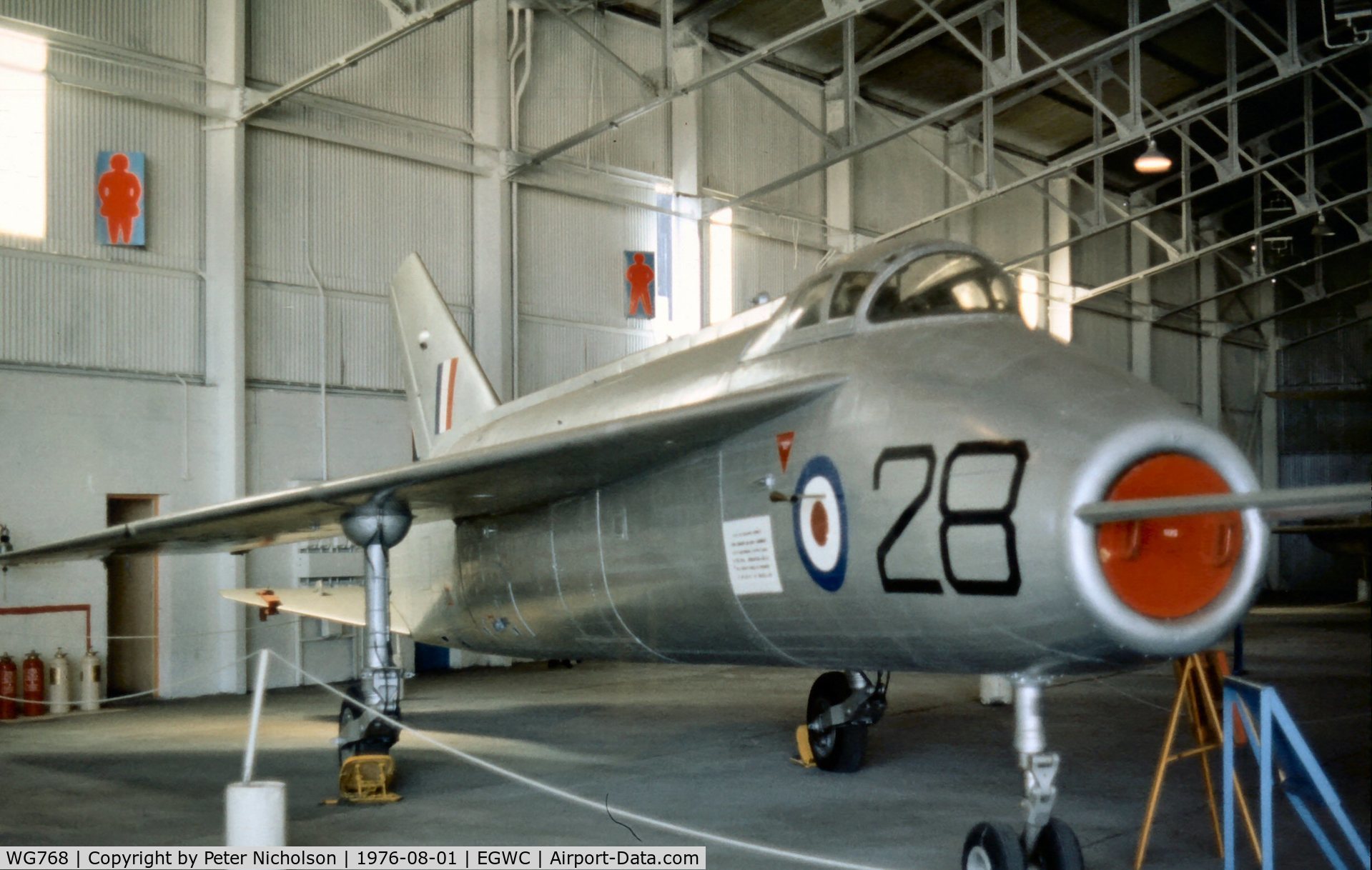 WG768, 1952 Short SB.5 C/N SH1605, Another view of the SB.5 research aircraft on display at Cosford in the Summer of 1976.