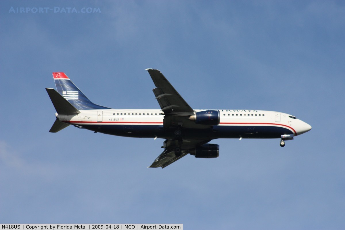 N418US, 1989 Boeing 737-401 C/N 23985, US Airways 737-400