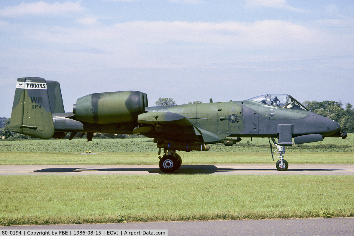 80-0194, 1980 Fairchild Republic A-10A Thunderbolt II C/N A10-0544, taxying to the active