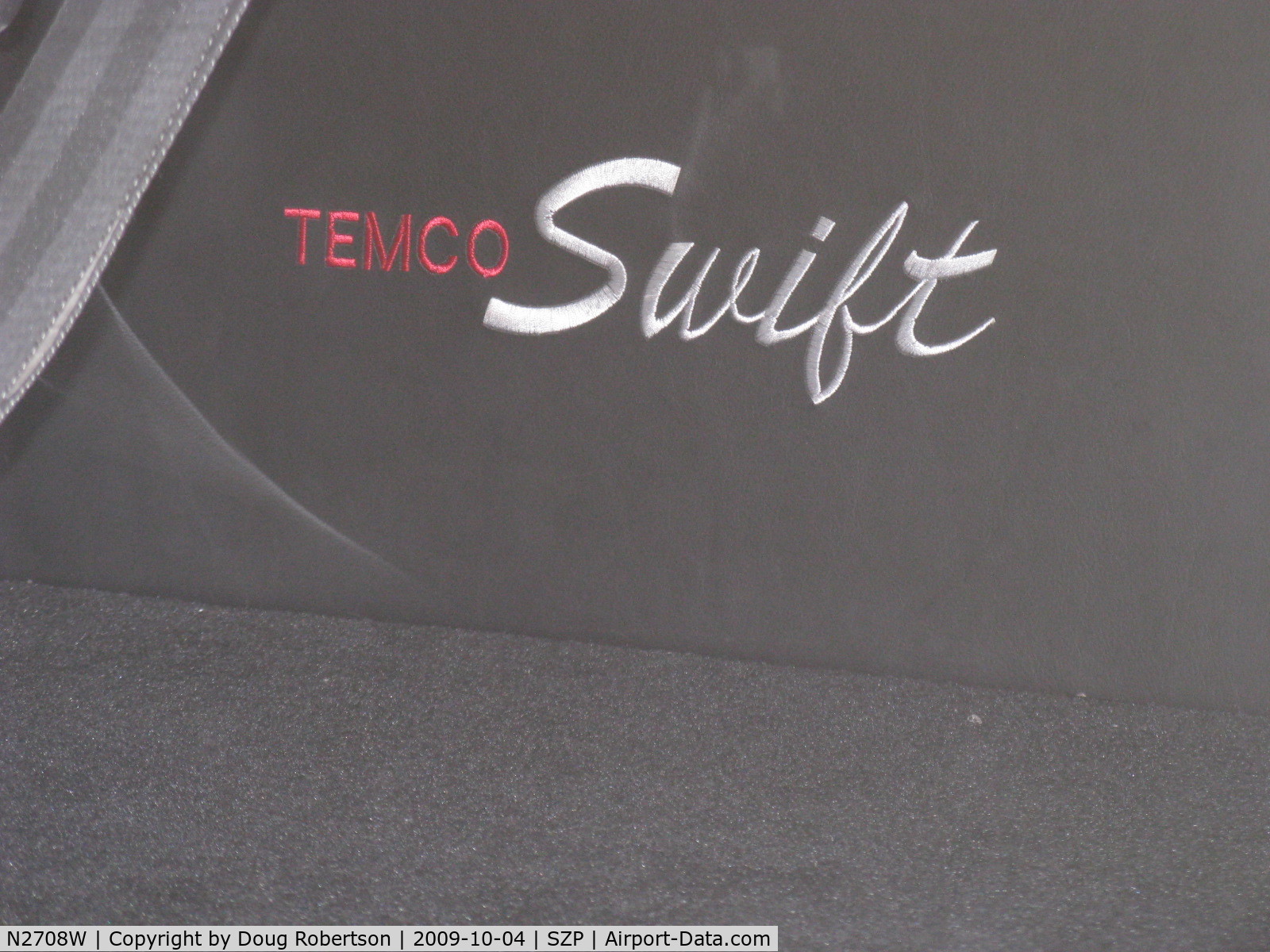 N2708W, 1950 Temco GC-1B Swift C/N 3741, 1950 Temco GC-1B SWIFT, Continental O-300-A 145 Hp upgrade, embroidered logo