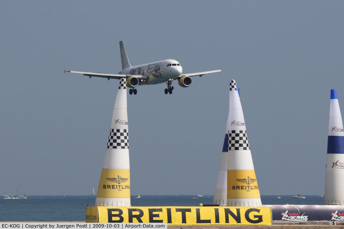 EC-KDG, 2007 Airbus A320-214 C/N 3095, Red Bull Air Race Barcelona 2009 - Vueling Airlines Airbus A320-214
